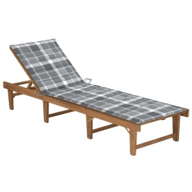 Folding sun lounger with solid acacia wood cushion. by vidaXL, Loungers - Ref: Foro24-3064178, Price: 210,99 €, Discount: %