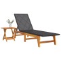 Lounger with synthetic rattan table and solid acacia wood by vidaXL, Loungers - Ref: Foro24-319727, Price: 145,59 €, Discount: %