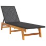 Lounger with synthetic rattan table and solid acacia wood by vidaXL, Loungers - Ref: Foro24-319727, Price: 145,59 €, Discount: %