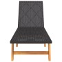 Synthetic rattan and solid brown and black acacia wood sun lounger by vidaXL, Loungers - Ref: Foro24-319726, Price: 129,36 €,...