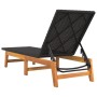 Tumbona ratán sintético y madera maciza acacia marrón y negro de vidaXL, Tumbonas - Ref: Foro24-319726, Precio: 129,36 €, Des...