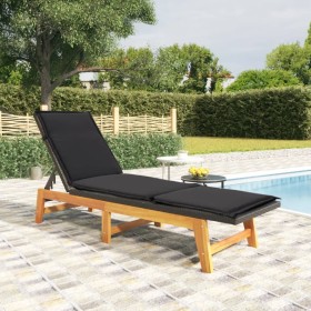 Lounger with synthetic rattan cushion and solid acacia wood by vidaXL, Loungers - Ref: Foro24-319723, Price: 158,46 €, Discou...