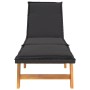 Lounger with synthetic rattan cushion and solid acacia wood by vidaXL, Loungers - Ref: Foro24-319723, Price: 157,36 €, Discou...