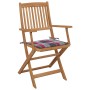 4 pcs folding garden chairs and solid acacia wood cushions by vidaXL, Garden chairs - Ref: Foro24-3064630, Price: 200,87 €, D...