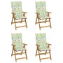 Reclining garden chairs 4 pcs solid acacia wood cushions by vidaXL, Garden chairs - Ref: Foro24-3065359, Price: 328,27 €, Dis...