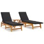 3-piece garden furniture set synthetic rattan acacia wood by vidaXL, Loungers - Ref: Foro24-3154401, Price: 338,64 €, Discoun...