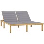 Double lounger and gray impregnated pine wood cushions by vidaXL, Loungers - Ref: Foro24-3065880, Price: 214,10 €, Discount: %