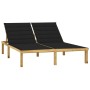 Double lounger and black impregnated pine wood cushions by vidaXL, Loungers - Ref: Foro24-3065886, Price: 207,64 €, Discount: %