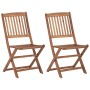 2 pcs folding garden chairs and solid acacia wood cushions by vidaXL, Garden chairs - Ref: Foro24-3064646, Price: 110,57 €, D...