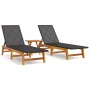 Set de muebles de jardín 3 piezas ratán sintético madera acacia de vidaXL, Tumbonas - Ref: Foro24-3154402, Precio: 262,24 €, ...