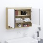 Armario de baño con espejo MDF blanco y roble 80x15x60 cm de vidaXL, Tocadores de baño - Ref: Foro24-331537, Precio: 120,00 €...