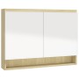 Armario de baño con espejo MDF blanco y roble 80x15x60 cm de vidaXL, Tocadores de baño - Ref: Foro24-331537, Precio: 120,00 €...