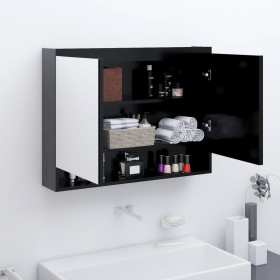 Armario de baño con espejo MDF gris antracita 80x15x60 cm de vidaXL, Tocadores de baño - Ref: Foro24-331536, Precio: 124,99 €...