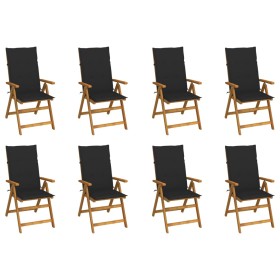 Folding garden chairs and cushions 8 pcs solid acacia wood by vidaXL, Garden chairs - Ref: Foro24-3075061, Price: 646,56 €, D...