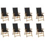 Folding garden chairs and cushions 8 pcs solid acacia wood by vidaXL, Garden chairs - Ref: Foro24-3075061, Price: 645,31 €, D...