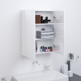 Armario de espejo de baño MDF blanco brillante 60x15x75 cm de vidaXL, Tocadores de baño - Ref: Foro24-331525, Precio: 114,99 ...