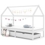 Children's bed frame with white pine wood drawers 90x200cm by vidaXL, Cribs and beds for children - Ref: Foro24-322141, Price...