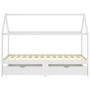 Children's bed frame with white pine wood drawers 90x200cm by vidaXL, Cribs and beds for children - Ref: Foro24-322141, Price...