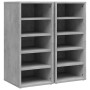 Muebles zapateros 2uds contrachapado gris hormigón 31,5x35x70cm de vidaXL, Zapateros y organizadores de calzado - Ref: Foro24...