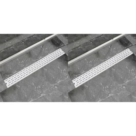 Linear shower drain 2 pieces 930x140 mm stainless steel by vidaXL, Drains - Ref: Foro24-275957, Price: 103,39 €, Discount: %