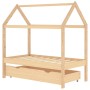 Children's bed frame with pine wood drawer 70x140 cm by vidaXL, Cribs and beds for children - Ref: Foro24-322136, Price: 157,...