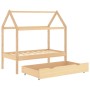 Estructura de cama infantil con cajón madera de pino 70x140 cm de vidaXL, Cunas y camas para niños - Ref: Foro24-322136, Prec...