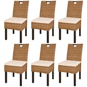 Esszimmerstühle 6 Einheiten Kubu Rattan Mangoholz von vidaXL, Essstühle - Ref: Foro24-274363, Preis: 769,99 €, Rabatt: %