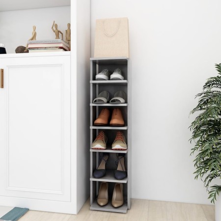 Concrete gray engineering shoe rack furniture 27.5x27x102 cm by vidaXL, Shoe racks and shoe organizers - Ref: Foro24-808493, ...