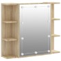 Mueble con espejo y luces LED roble Sonoma 70x16,5x60 cm de vidaXL, Tocadores de baño - Ref: Foro24-808876, Precio: 75,89 €, ...