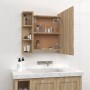 Mueble con espejo y luces LED roble Sonoma 70x16,5x60 cm de vidaXL, Tocadores de baño - Ref: Foro24-808876, Precio: 75,89 €, ...