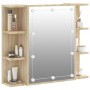 Mueble con espejo y luces LED roble Sonoma 70x16,5x60 cm de vidaXL, Tocadores de baño - Ref: Foro24-808876, Precio: 75,89 €, ...