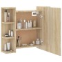 Mueble con espejo y luces LED roble Sonoma 70x16,5x60 cm de vidaXL, Tocadores de baño - Ref: Foro24-808876, Precio: 75,89 €, ...