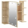 Mueble con espejo y luces LED roble Sonoma 70x16,5x60 cm de vidaXL, Tocadores de baño - Ref: Foro24-808876, Precio: 75,89 €, ...