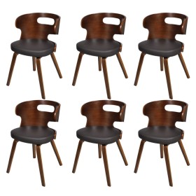 Dining chairs 6 units synthetic leather brown by vidaXL, dining chairs - Ref: Foro24-270042, Price: 695,28 €, Discount: %