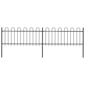 Garden fence with black steel hoop tips 3.4x0.8 m by vidaXL, fence panels - Ref: Foro24-277648, Price: 142,14 €, Discount: %