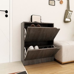 Zapatero de 2 puertas madera ingeniería roble gris 59x24x74 cm de vidaXL, Zapateros y organizadores de calzado - Ref: Foro24-...