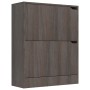 Shoe rack with 2 doors engineered wood gray oak 59x24x74 cm by vidaXL, Shoe racks and shoe organizers - Ref: Foro24-338121, P...