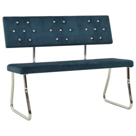 Banco de terciopelo azul 110 cm de vidaXL, Bancos de comedor y cocina - Ref: Foro24-325862, Precio: 136,99 €, Descuento: %