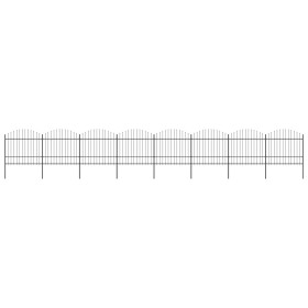 Garden fence with black steel spearhead (1.5-1.75)x13.6m by vidaXL, fence panels - Ref: Foro24-277746, Price: 668,99 €, Disco...