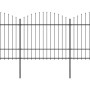 Garden fence with black steel spearhead (1.5-1.75)x13.6m by vidaXL, fence panels - Ref: Foro24-277746, Price: 673,75 €, Disco...