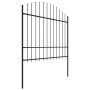 Garden fence with black steel spearhead (1.5-1.75)x13.6m by vidaXL, fence panels - Ref: Foro24-277746, Price: 673,75 €, Disco...