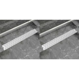 Linear shower drain 2 pieces 830x140 mm stainless steel by vidaXL, Drains - Ref: Foro24-275956, Price: 100,31 €, Discount: %