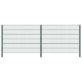 Panel de valla con postes de hierro verde 3,4x1,2 m de vidaXL, Paneles de vallas - Ref: Foro24-278662, Precio: 185,99 €, Desc...