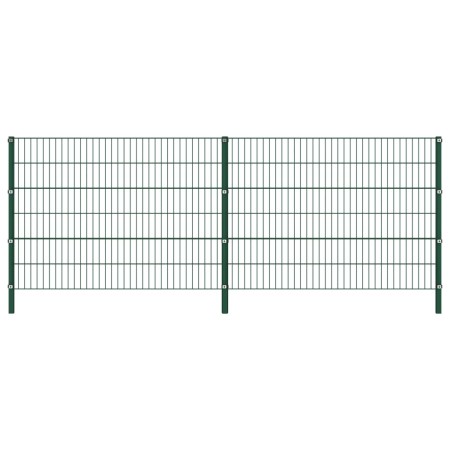 Fence panel with green iron posts 3.4x1.2 m by vidaXL, fence panels - Ref: Foro24-278662, Price: 185,15 €, Discount: %