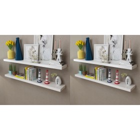 Wall shelves 4 units white 120 cm by vidaXL, Shelves and shelves - Ref: Foro24-276000, Price: 96,99 €, Discount: %