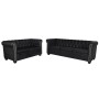 Chesterfield 2- und 3-Sitzer-Sofas aus schwarzem Kunstleder von vidaXL, Sofas - Ref: Foro24-272249, Preis: 996,96 €, Rabatt: %