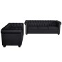 Chesterfield 2- und 3-Sitzer-Sofas aus schwarzem Kunstleder von vidaXL, Sofas - Ref: Foro24-272249, Preis: 996,96 €, Rabatt: %