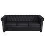 Chesterfield 2- und 3-Sitzer-Sofas aus schwarzem Kunstleder von vidaXL, Sofas - Ref: Foro24-272249, Preis: 996,96 €, Rabatt: %