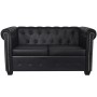 Chesterfield 2- und 3-Sitzer-Sofas aus schwarzem Kunstleder von vidaXL, Sofas - Ref: Foro24-272249, Preis: 996,96 €, Rabatt: %