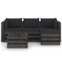 5-piece garden furniture with gray impregnated wood cushions by vidaXL, Garden sets - Ref: Foro24-3068247, Price: 436,99 €, D...